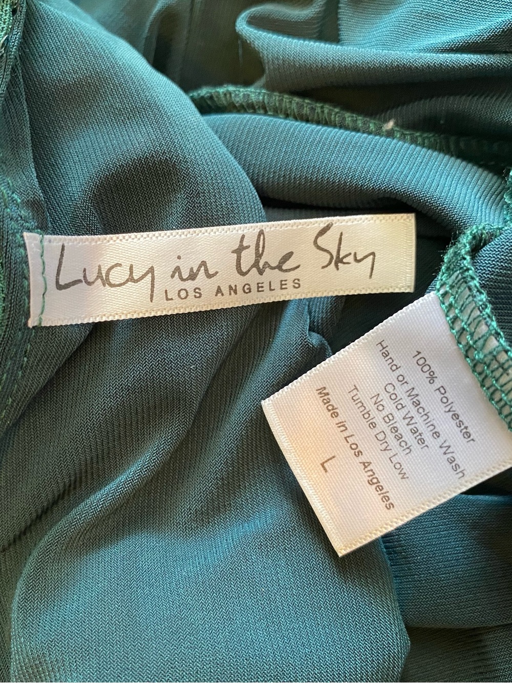 Lucy in the Sky Teal Sequin Slip Dress with Spaghetti Straps - Picture 7 of 7
